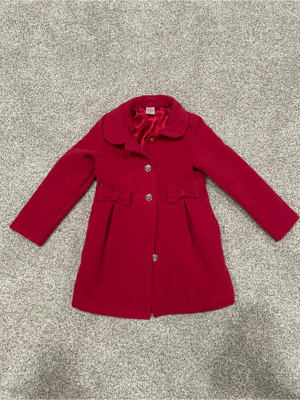Gymboree Girls' Red Bow-Trim Pea Coat